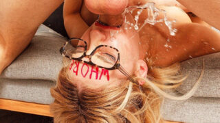 Rough sex deep throat &#8211; small tits MILF slut in glasses sucking dick after getting anal fucking by big cock