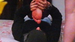 RED SWEATY SOLES OF A BBW FRANCESCA FOOT GAGGING MY SLAVE