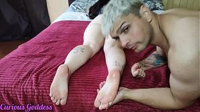 Curious MILF - Big Ass&#x1F351; Foot Play Close-Up
