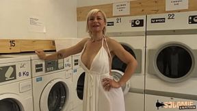 Kim, milf with big tits, fucks two young guys