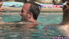 Crazy trans pool party: korra del rio, khloe kay, aubrey kate, and shiri allwood get hot and wild