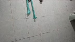 A long bath in the bathroom with my clean penis.