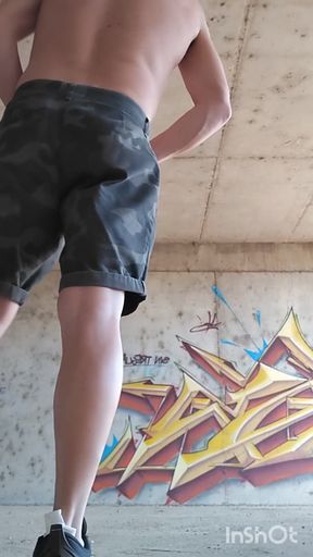 Outdoor Pissing and Showing Thong