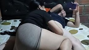 College girl gets super horny on her boyfriend's bed