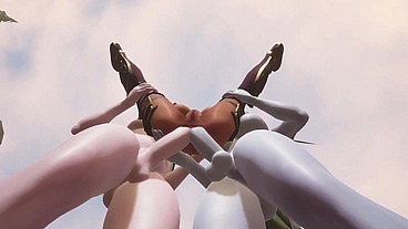 Two Futanari Elves Team Fuck a Redhead Elf - Warcraft Hentai Parody
