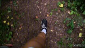 daring outdoor piss ritual in park - kinky mary drinks everything