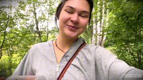 daring outdoor piss ritual in park - kinky mary drinks everything