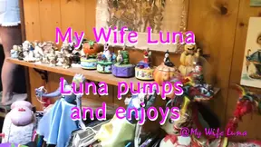 Luna pumps and enjoys