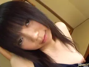 Minami Asaka Lovely Asian chick plays with her smooth pussy