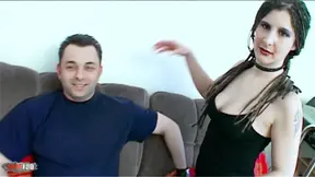 Beautiful Katia and her huge tits are the center of attention in a lucky