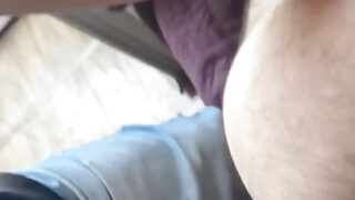 Creampie, sædskud, par, barkondom, sæd indeni, pikke, gamle og unge, far – POV-klip af modne unge bøsser bliver analkneppet
