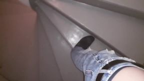 Man Masturbating - Too Much To Enjoy I Hide On The Stairs To Masturbate While Spitting On My Cock