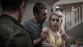 Teen blonde stepdaughter gets DP'd by stepdad's thick cock&#x1F32D;.