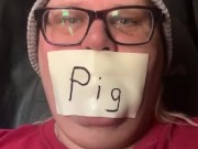 Tape gagged piggy