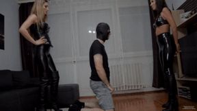 2 Mistresses Double Ballbusting