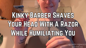 Kinky Barber Humiliating Razor Shave