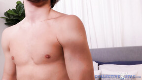 Straight Californian boy Blake Wilder strokes his huge dong before cumshot