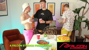 FalconStudios - Hot Bro Reunion Party With Hot Hunks Barebacking Hard