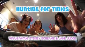 Hunting for Tinies - Ravenous Giantesses Miss Jane Judge, Sydney Screams and Virah Payam Want Tiny People to Devour - GTSV, Vore POV, Giants - HD 1080 WMV