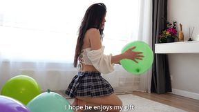 step-sis was blowing up balloons... so i asked her to blow something else