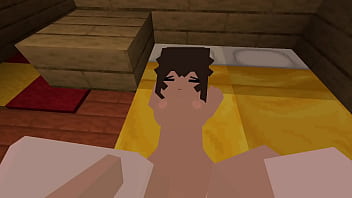 Cute couple sensual sex on vacation - Minecraft