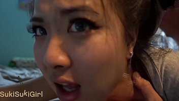 Chinese girl gets face-fucked and SOAKED in semen