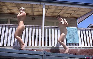 Girls out west, three lesbians with hairy pussies enjo