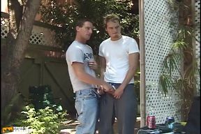 Horny Twink Bangs a Man with Tight Asshole Outdoor in Doggy Position