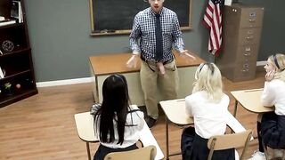 Teachers big dick passed around by slutty coeds