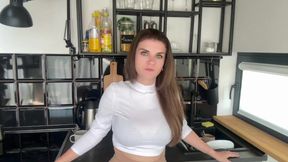 StepMom's massive dick gagging her stepson in hotel POV