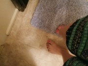Petite Girl Gets Home and Needs to Pee