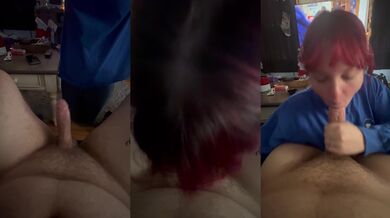 Winter cabin blowjob for sloppy hotwife fantasy