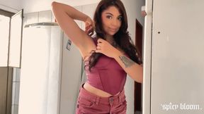 Portuguese Latina Armpit Fetish Sniff & Rub Sweaty Pits to Orgasm