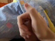 Huge morning load after one week abstinence NoFap, No Sex, Handjob, Cumshot, Hairy, Premature