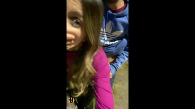 Fucked girl in the street after concert and gets a cum facial