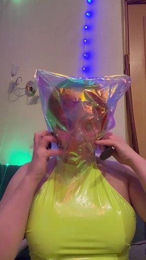 Swimcap, Plastic Bag, Duct Tape and Nose Clamp
