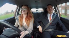 Cheeky Redhead Fails On Purpose Fake Driving School