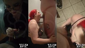 mtf asian redhead transsexual shemale trap cum dump impregnablelexa is fucked by daddy dominant wolfdaddy901 in public bathroom