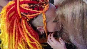 Hot Threesome with Vamp Daddy and Blond Bombshell