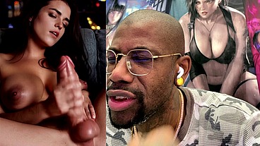 Thicc Big Breast Transgender Girl Jerking Off Her Huge Girl Cock, AI Generated