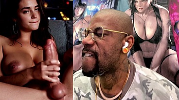 Thicc Big Breast Transgender Girl Jerking Off Her Huge Girl Cock, AI Generated