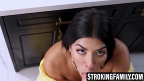 Seductive redhead teen learns from MILF and DILF pros