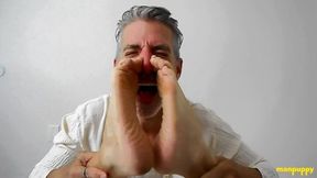 Richard's filthy feet flexed for yoga domination, a DILF's nasty foot worship ritual