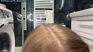 Blowjob bathroom POV feel it how I make you cum hard