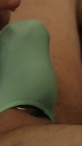 Seafoam Green Spandex Thong Bulge Play
