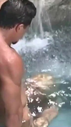 Bootylicious Blonde Has a Passionate Fucking by the Pool and Gets Cum Splashed Face.