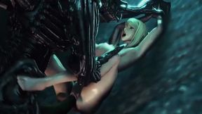 Unknown Planet 9 - Busty Samus Aran gets her pussy tore open by a big alien monster dick