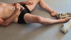 Cumshot, Sneakers &amp; Bare Feet in Bed - Naughty Multicam Solo Session
