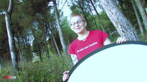 Ugly bitch fucked and sodomized in the wood !