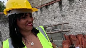 trabalho e tesao: a masturbacao selvagem da arquiteta em plena obra!